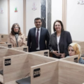 Group of people at an exam center